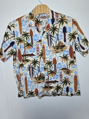 Aloha Republic Mens Cotton Button Down Tropical Shirt Made In Hawaii Surfboards
